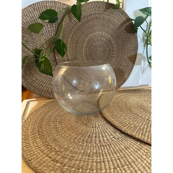 Clear Glass Fishbowl Vase – 6.5” Tall, 7” Wide - Picture 1 of 6